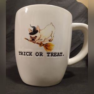 NWOT Rae Dunn Halloween Costume Dog Mug Bulldog Witch old stock